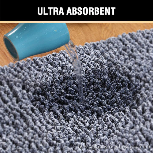 Ultra Thick Non-Slip Chenille Bath Mat for Bathroom